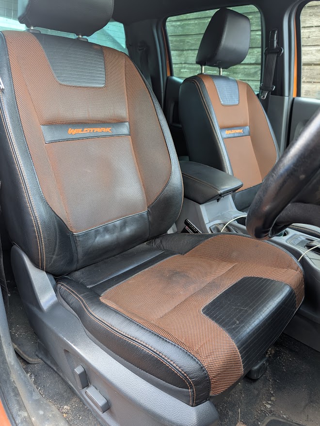 Ford Wildtrak driver's seat after the outer bolster was repaired